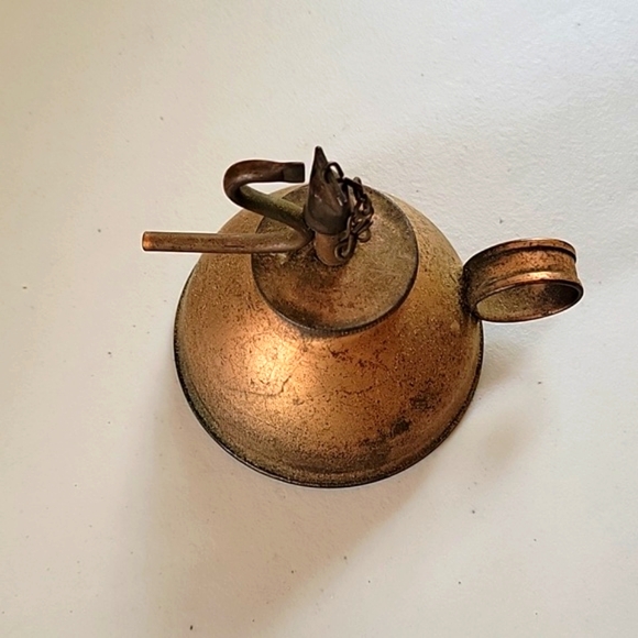 Vintage Copper Finger Kerosene Oil Lamp/Lamp Filler - Picture 2 of 3